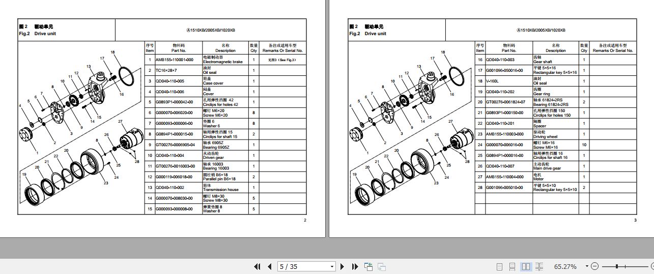 Hangcha Electric Lifting Platform Vehicle 1510XB 2005XB 1020XB Parts Catalog 2020 2