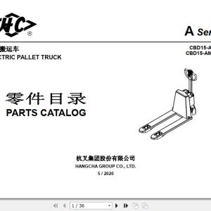 Hangcha Electric Pallet Truck CBD15 AMJ SI CBD15 AMJ SID Parts Catalog 2020 1