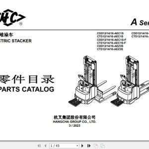 Hangcha Electric Stacker CDD12 AEC1S to CTD16 AEC2S Parts Catalog 2023 1
