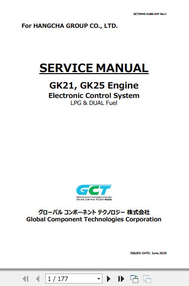 Hangcha Engine GK21 GK25 Service Manual 2020 1