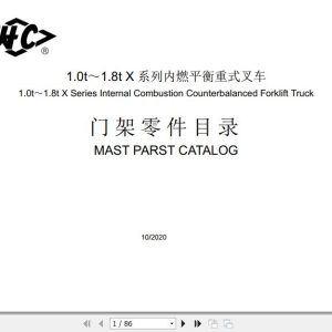 Hangcha Forklift 1.0t 1.8t Mast Parts Catalog 2020 1