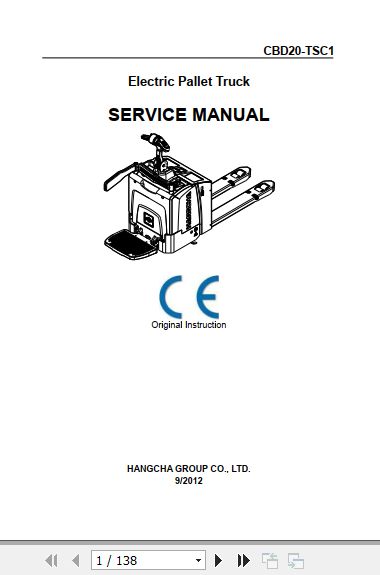 Hangcha Forklift CBD20 TSC1 Service Manual 2012 1
