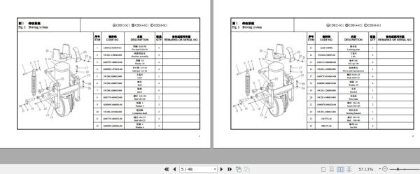 Hangcha Forklift CDD12 SC1 CDD14 SC1 CDD16 SC1 Parts Catalog 2010 2