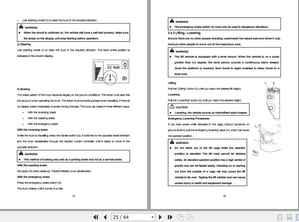 Hangcha Forklift CJD W22S M to CJD W41S M Operation Maintenance Manual 2015 2