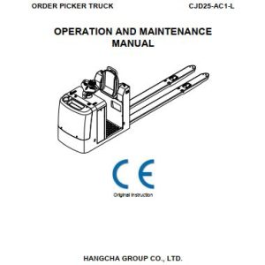 Hangcha Forklift CJD25 AC1 L Operation Maintenance Manual 2016 1