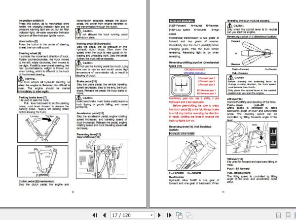 Hangcha Forklift CPC20 AG65J to CPCD38 AXG32 Operation Maintenance Manual 2019 2