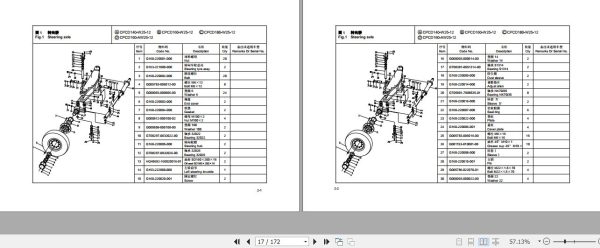 Hangcha Forklift CPCD140 W25 12 to CPCD160 AW25 12 Parts Catalog 2016 2