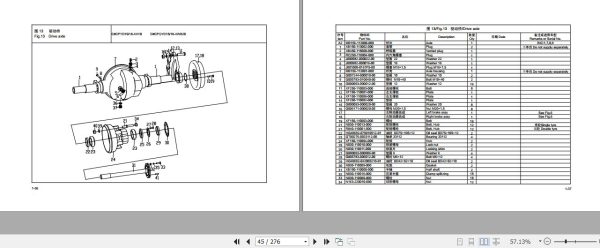 Hangcha Forklift CPCD15 XW97F to CPQYD18 XH24B1 Parts Catalog 2023 2