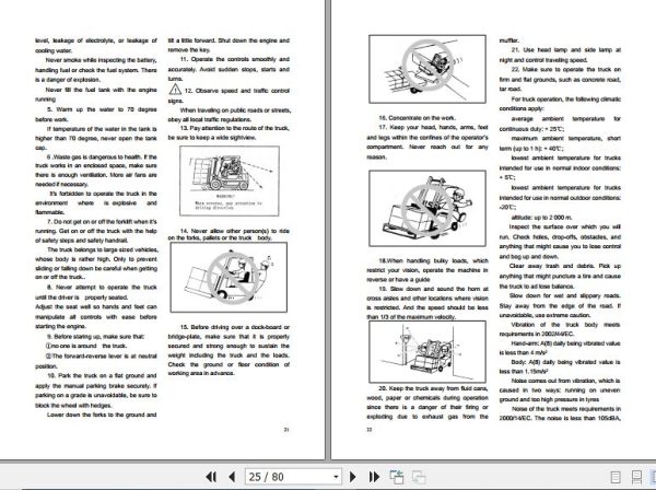 Hangcha Forklift CPCD160 XRAH9G CPCD180 XRH9G Operation Maintenance Manual 2020 2