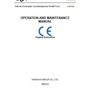 Hangcha Forklift CPCD20 AW27 to CPCD35 AW67 Operation Maintenance Manual 2015 1