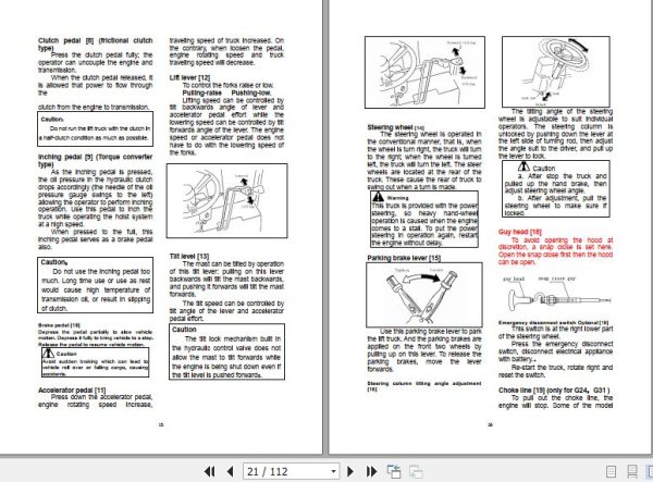 Hangcha Forklift CPCD40 RG24 to CPC50 RXG53 Operation Maintenance Manual 2018 2