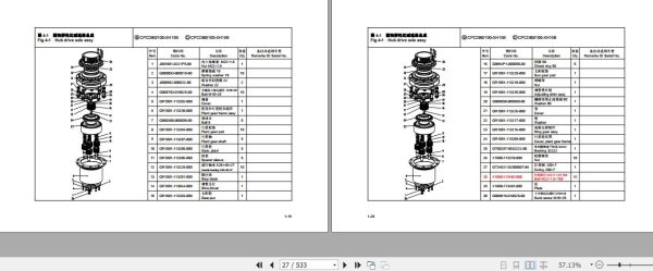 Hangcha Forklift CPCD50 XH15B to CPCD100 XW96G Parts Catalog 2021 2
