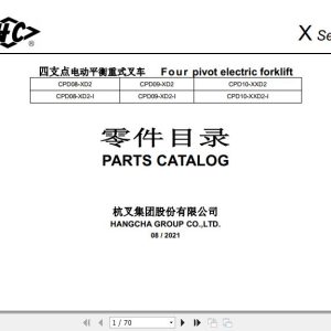 Hangcha Forklift CPD08 XD2 to CPD10 XXD2 I Parts Catalog 2021 1