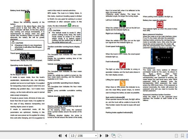 Hangcha Forklift CPD10 XC4 to CPD50 XXC4 I Operation Maintenance Manual 2021 2