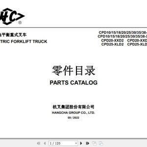 Hangcha Forklift CPD10 XD2 to CPD25 XLD2 I Parts Catalog 2022 1
