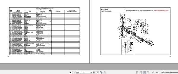 Hangcha Forklift CPD20 XFD4 to CPD35 XFC4 I Parts Catalog 2021 2