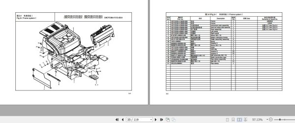 Hangcha Forklift CPD20 XY2G SI24 to CPD38 XY2G SI24 Parts Catalog 2021 2