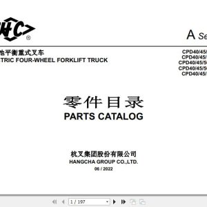 Hangcha Forklift CPD40 AZ4 to CPD450 AD2 Parts Catalog 2022 1