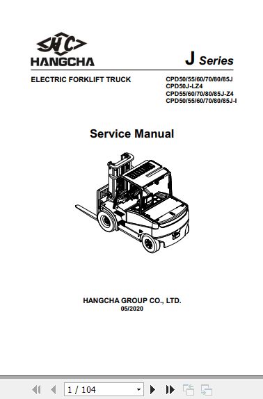 Hangcha Forklift CPD50J to CPD85J I Service Manual 2020 1