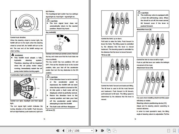 Hangcha Forklift CPD50J to CPD85J Z4 Operation Maintenance Manual 2020 2