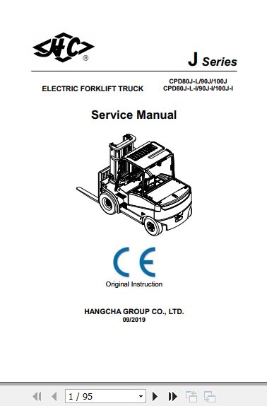 Hangcha Forklift CPD80J L to CPD80J L 100J I Service Manual 2019 1