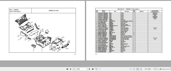 Hangcha Forklift CPDS13 XCD4 SI to CPDS20 XCD8G SI Parts Catalog 2022 2