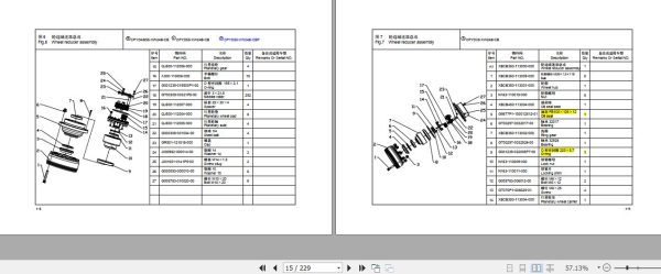 Hangcha Forklift CPYD35 XW24B CB to CPYD55 XW24B CBP Parts Catalog 2021 2