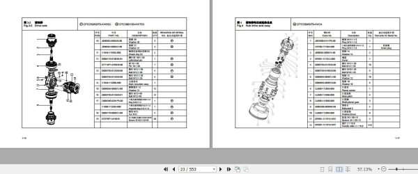 Hangcha Forklift CPYD50 XW24 to CPCD100 XW75G Parts Catalog 2022 2