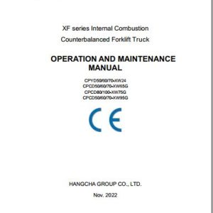 Hangcha Forklift CPYD50 XW24 to CPCD70 XW95G Operators and Maintenance Manual 2022 1