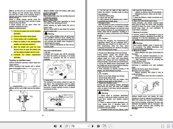 Hangcha Forklift CQD15 AC2S to CQD25 AC2S Operation Maintenance Manual 2021 2