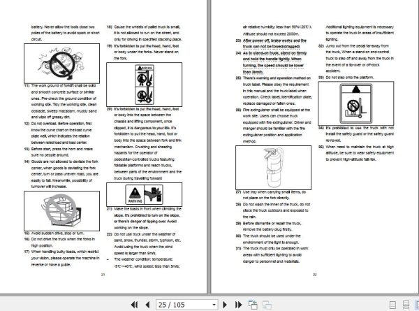 Hangcha Forklift CQDB12 AC1S to CQDB20 AZ3S Operation Maintenance Manual 2018 2