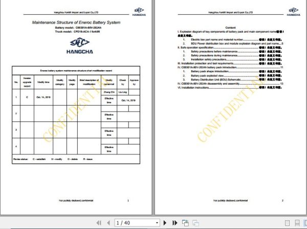 Hangcha Forklift Lithium Ion Battery Install And Disassembly Manual 1