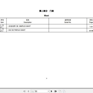 Hangcha Forklift Part 2 Door Frame Mast Parts Catalog 1