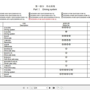 Hangcha Forklift QC20 JG23 12 to QCD25 JW13B 12 Parts Catalog 1