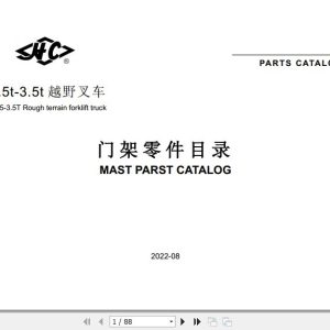 Hangcha Forklift RTE Series 2.5t 3.5t Mast Parts Catalog 2022 1