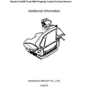 Hangcha Forklift Truck With Fingertip Control On Seat Armrest Parts Manual 2015 1