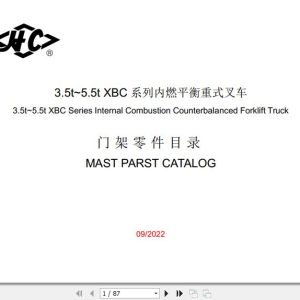 Hangcha Forklift XBC Series 3.5t 5.5t Mast Parts Catalog 2022 1