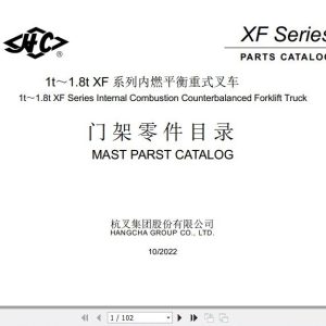 Hangcha Forklift XF Series 1t 1.8t Mast Parts Catalog 2022 1