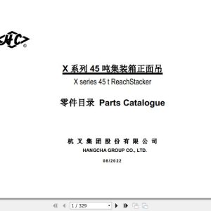Hangcha Reach Stacker RS4531CH XRW86 Parts Catalog 2022 1