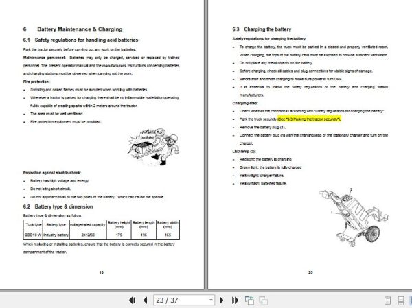 Hangcha Towing Tractor QDD10 W Operation Maintenance Manual 2015 2