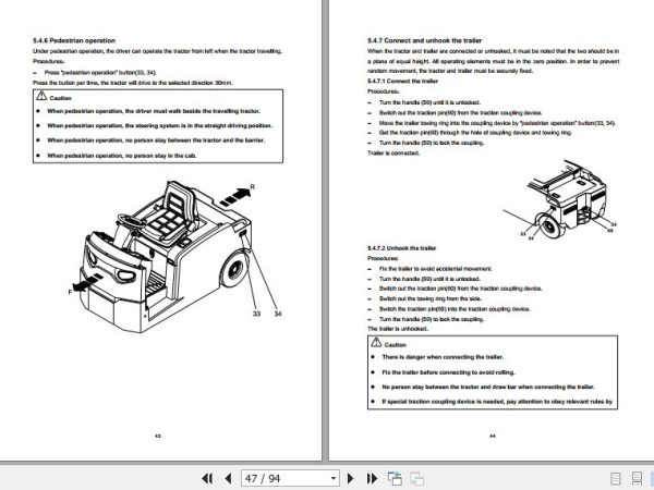 Hangcha Towing Tractor QDD20 AC1 to QDD60 AC1S Operation Maintenance Manual 2017 2