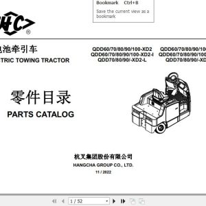 Hangcha Towing Tractor QDD60 XD2 to QDD100 XD3 L Parts Catalog 2022 1