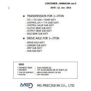 Hangcha Transmission 1t 3t Spare Price List 2013 1