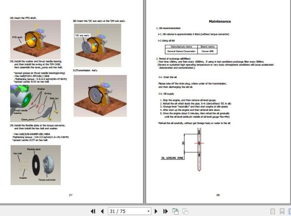 Hangcha Transmission 2t 3t KAPEC Operation Maintenance Manual 2012 2