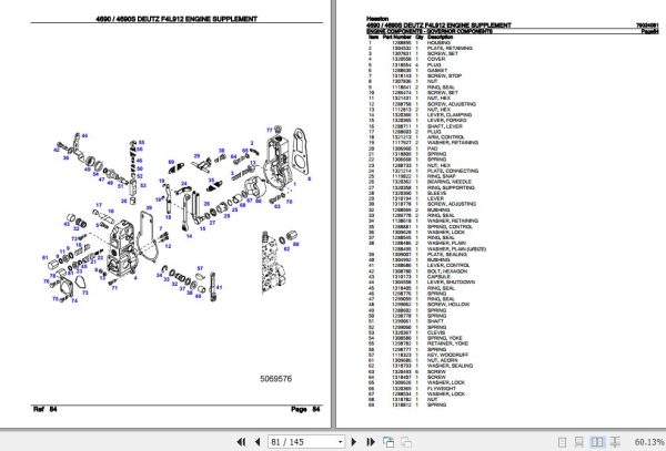 Hesston 4690 4690S Engine Supplement DEUTZ F4L912 Parts Catalog 79024081 3