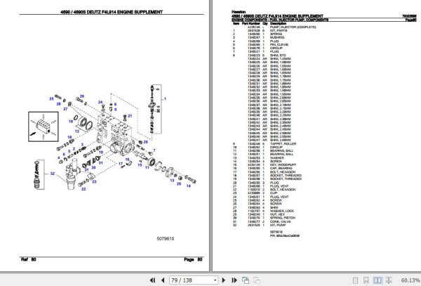 Hesston 4690 4690S Engine Supplement DEUTZ F4L914 Parts Catalog 79023596 3