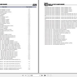 Hesston Auger Header 8010 12 Foot 14 Foot Parts Catalog 00719018 1