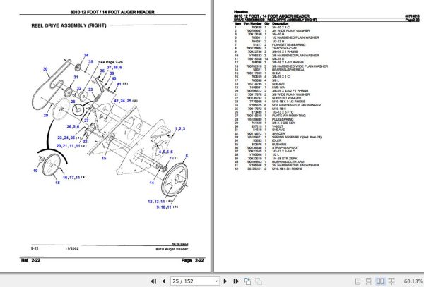 Hesston Auger Header 8010 12 Foot 14 Foot Parts Catalog 00719018 2