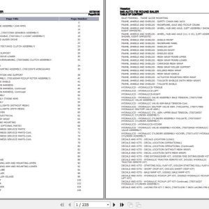 Hesston Auto Tie Round Baler 945 Parts Catalog 00730180 1
