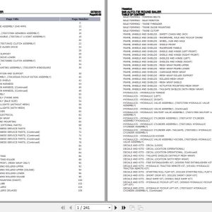 Hesston Auto Tie Round Baler 946 Parts Catalog 00730181 1